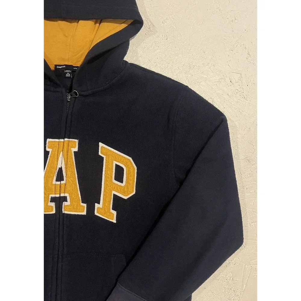 Gap Fleece‎ Sweater Boys XL Full Zip Hooded Jacket Long Sleeve Hoodie Blue